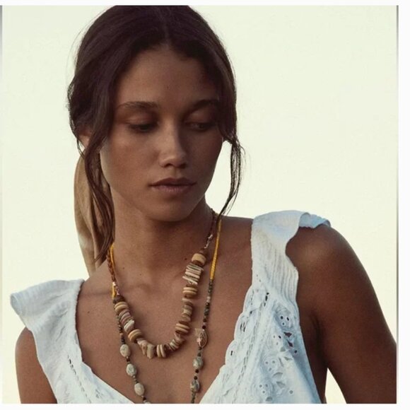 NWT Free People Shell Disc Isabella Choker Necklace Boho - Picture 1 of 12